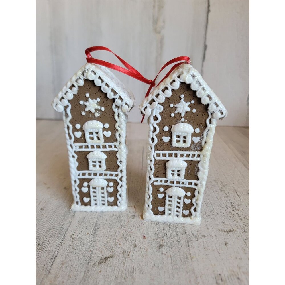 Clay dough glitter gingerbread house ornament‎ Xmas set